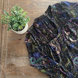 dolan For Anthropologie Sheer Paisley Blouse Size Small
